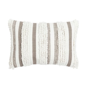 Bria Neutral Stripe Decorative 13 in. x 20 in. Throw Pillow Cover