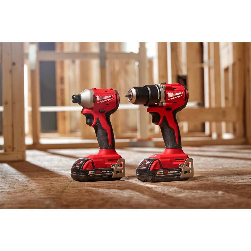 M18 18-Volt Lithium-Ion Brushless Cordless Compact Drill/Impact Combo Kit (2-Tool) with (4) Batteries, Charger and Bag