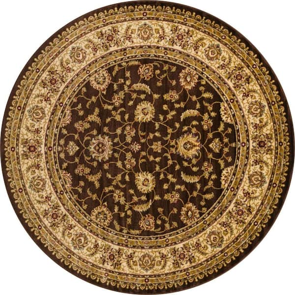 Unique Loom Voyage St. Louis Brown 8' 0 x 8' 0 Round Rug