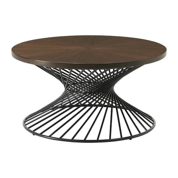 Picket House Furnishings Williams 36 in. Brown Walnut Round Wood Coffee Table