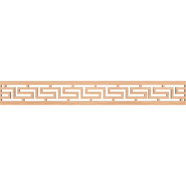 Ekena Millwork Tulum Fretwork 0.375 in. D x 46.5 in. W x 6 in. L Hickory Wood Panel Moulding