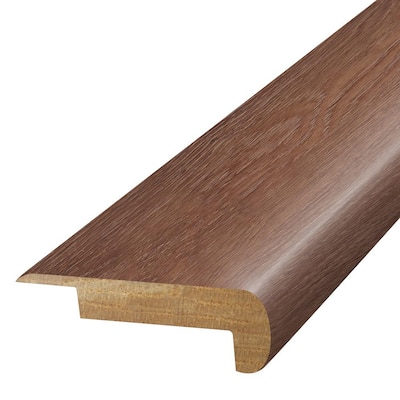 Hazelnut 0.75 in. T x 2.37 in. W x 78.7 in. L Textured Wood Look Laminate Moulding/Trim Stair Nose Molding
