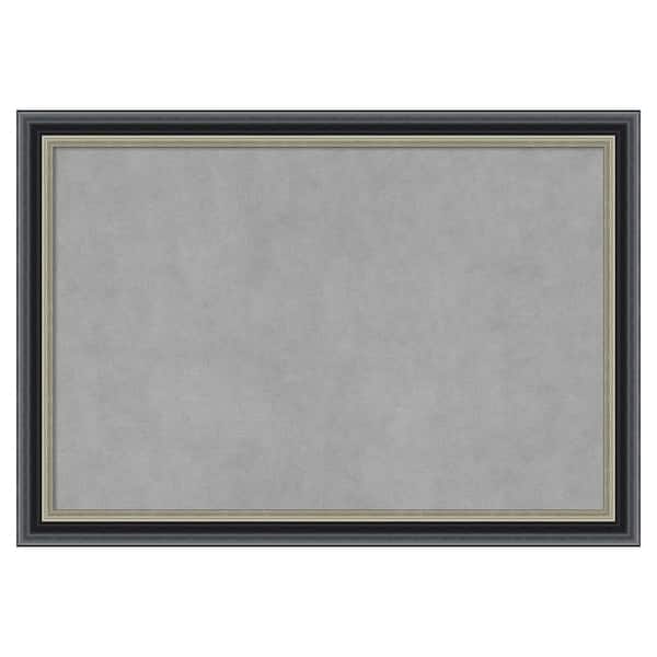 Amanti Art Theo Black Silver 27 in. x 19 in Framed Magnetic Board