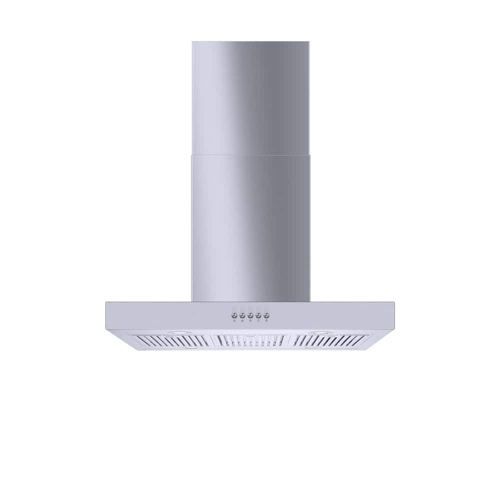 Lora 30 in. 350CFM Convertible Kitchen Island T-Shape Range Hood in Stainless Steel w/ Charcoal Filters and LED Lighting