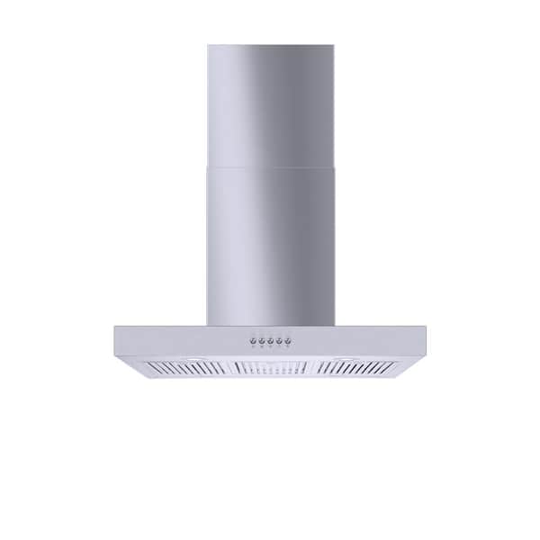 Vissani Lora 30 in. 350CFM Convertible Kitchen Island T-Shape Range Hood in Stainless Steel w/ Charcoal Filters and LED Lighting