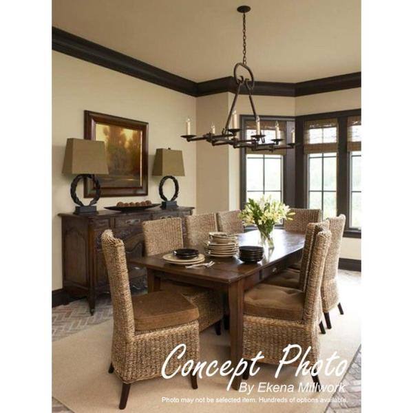 Ekena Millwork 4 in. x 94-1/2 in. x 5-1/2 in. Unfinished Maple Bedford Carved Wood Crown Moulding