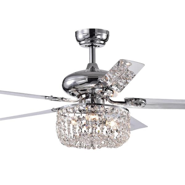 Warehouse of Tiffany Silver Orchid Campbell 48 in. Indoor Chrome