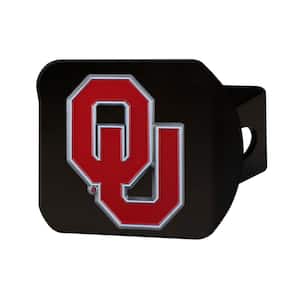 NCAA University of Oklahoma Color Emblem on Black Hitch Cover