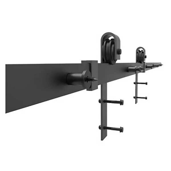 79 in. x 2.5 in. Black Metal Barn Door Sliding Door Hardware Kit 79 in. x 2.5 in. Black Metal Barn Door Sliding Door Hardware Kit