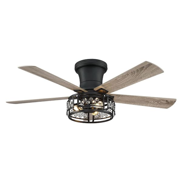 Parrot Uncle Divisadero 52 in. Indoor Oil Rubbed Bronze Flush Mount Ceiling Fan With Remote Control and Light Kit