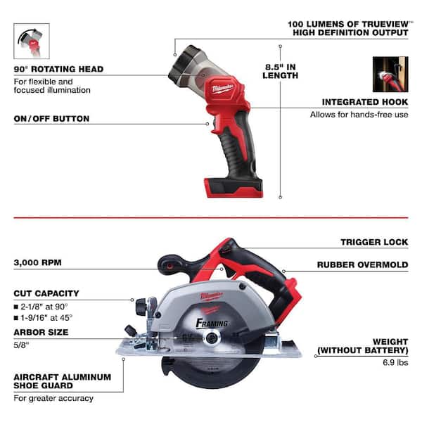 Milwaukee M18 18-Volt Lithium-Ion Cordless Combo Kit (6-Tool) w/ 3