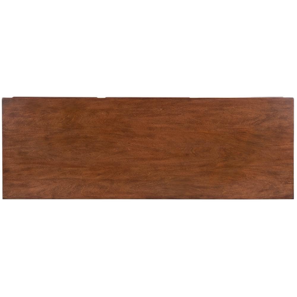 Shelly Capiz Shell & Leather Inlay 180" Sideboard in Brown