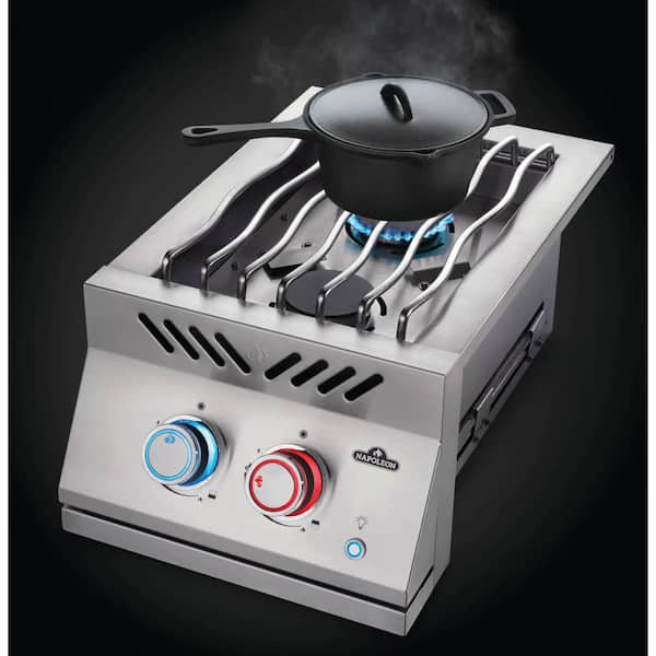 Built-In 700 Series 12 in. 2-Burner Dual Range Natural Gas Side Burner in Stainless Steel with Stainless Steel Cover