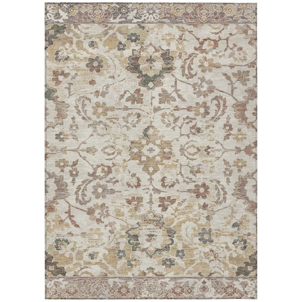 Chantille Machine Washable Indoor/Outdoor Abstract ACN3165 Cream 3 ft. x 5 ft. Area Rug