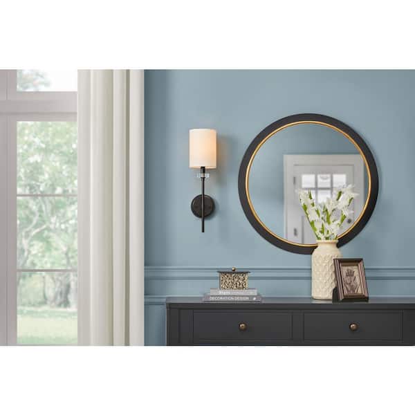 Dawson 1 LT Sconce bronze with white fabric shade