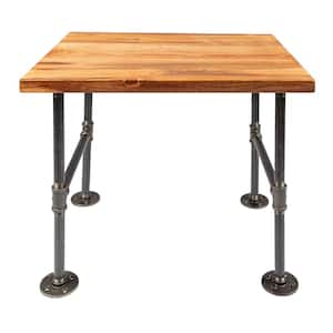 22 in. x 18 in. x 20.88 in. Sunset Cedar Stain Restore Wood End Table with Industrial Steel Pipe Legs