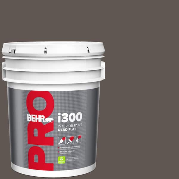 BEHR PRO 5 gal. #N140-7 Timber Brown Dead Flat Interior Paint