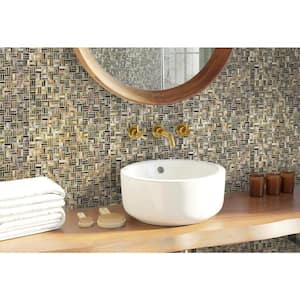 Beige and Brown 11.5 in. x 11.5 in. Mother of Pearl Weave Polished Natural Shell Mosaic Tile (18.05 sq. ft./Case)
