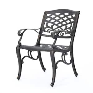 22 in. x 26 in. x 35 in. Copper Aluminum Outdoor Dining Chair for Garde, Patio, Backyard, Balcony, Set of 2