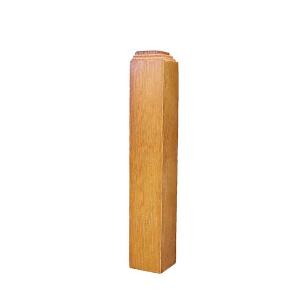 1 in. D x 1 in. W x 6 in. L Stained Golden Oak Wood Inside Base Corner Block