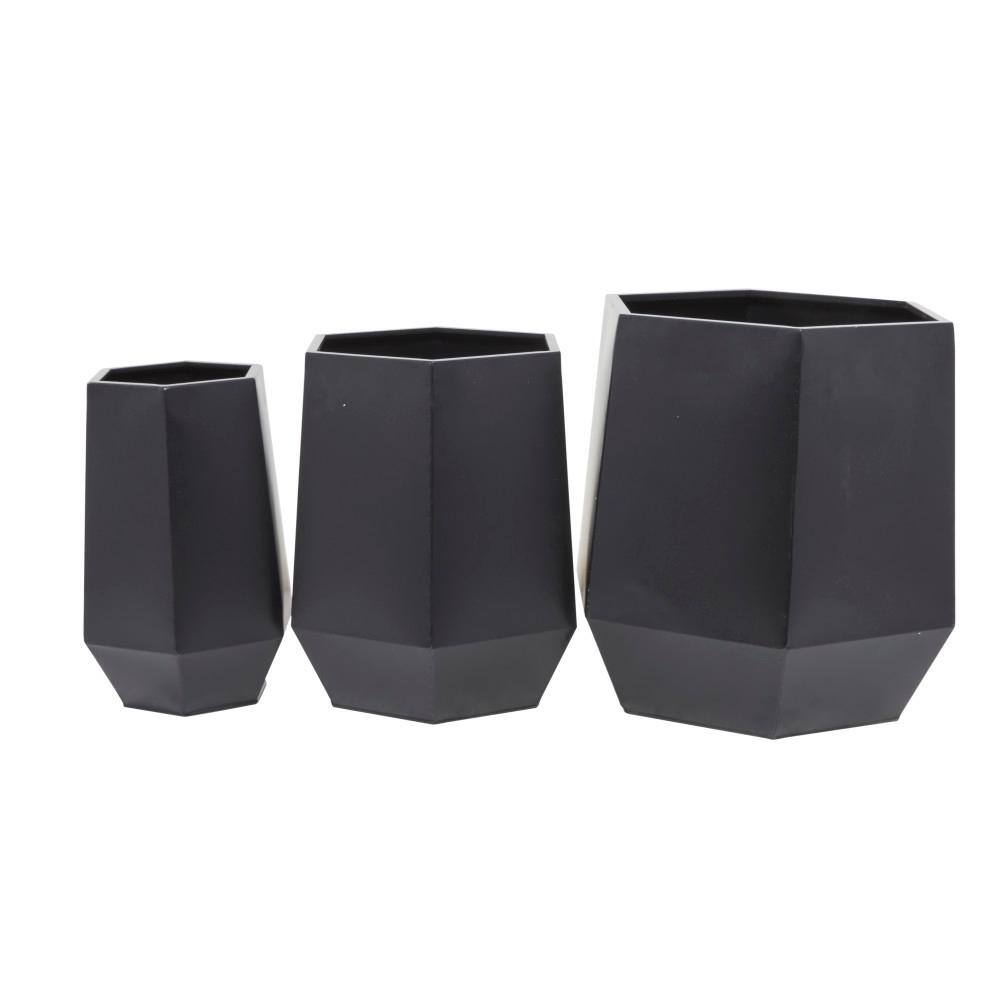 Extra Large Black Iron Round Modern Planter