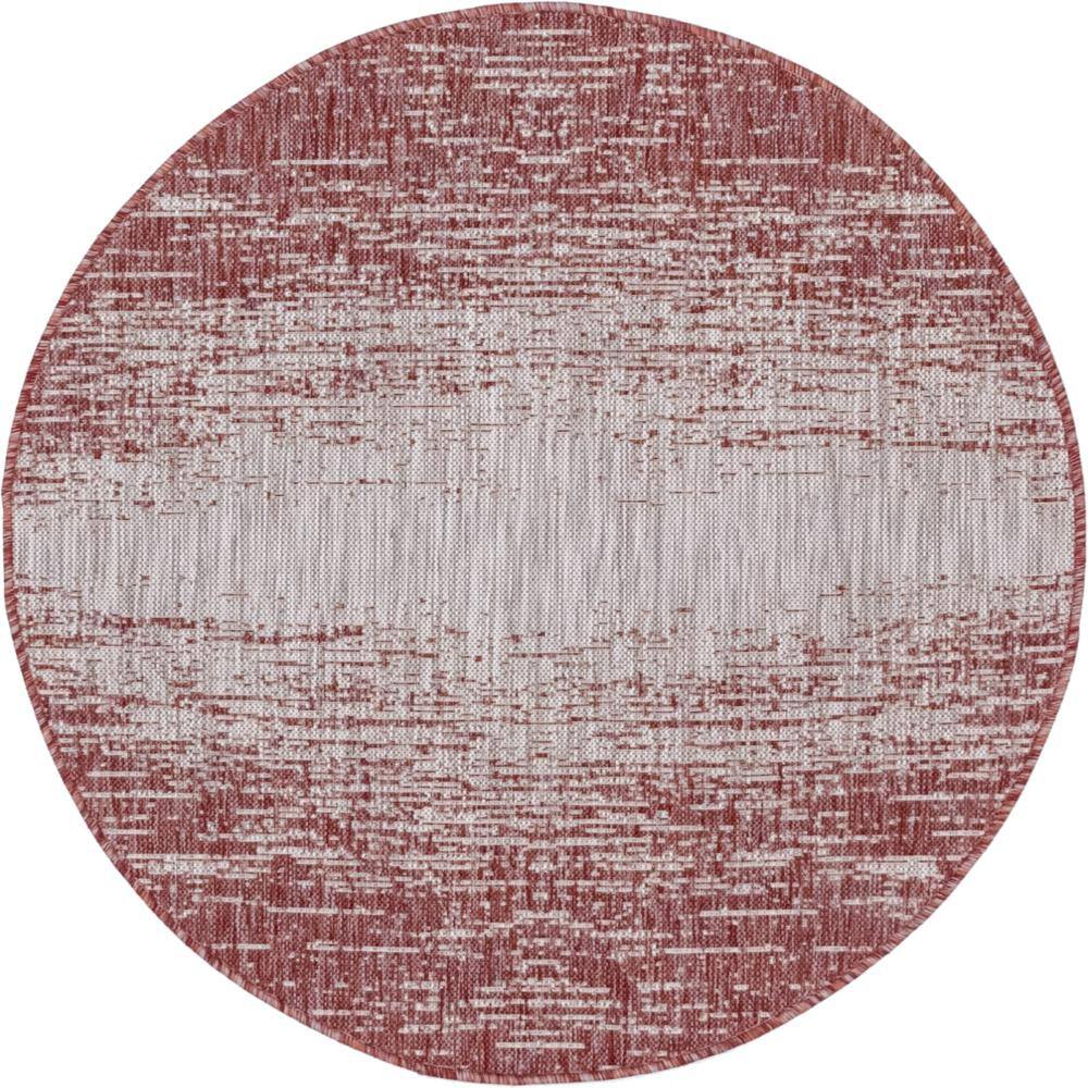 Rust Red Ombre Outdoor 4 ft. Round Area Rug price history on PriceWatchPro