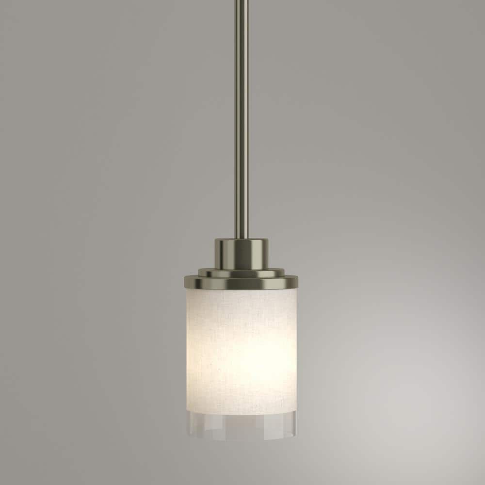Alexa Brushed Nickel Mini Pendant Light with Glass Shade
