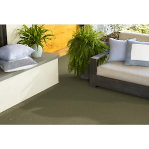 Burana - Silver Pine - Green 19 oz. SD Olefin Berber Installed Carpet