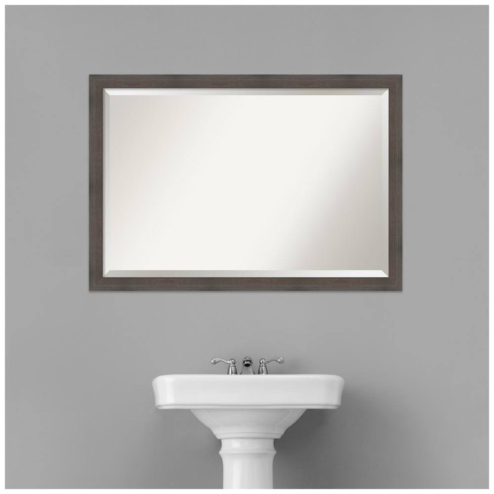 Hardwood Chocolate Rectangular Bathroom Vanity Wall Mirror