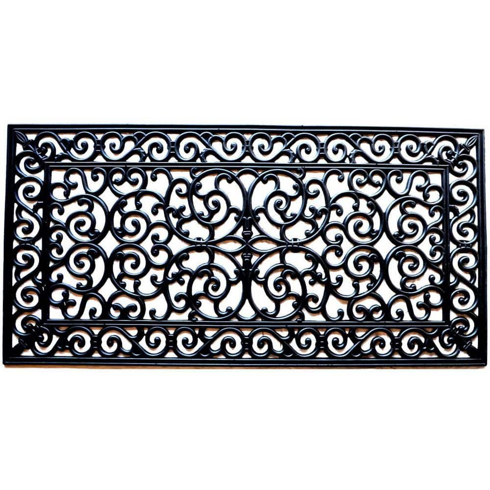 48 in. x 24 in. Black Rubber Outdoor Door Mat price history on PriceWatchPro