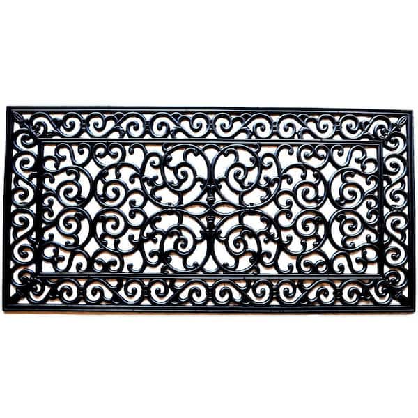 48 in. x 24 in. Black Rubber Outdoor Door Mat