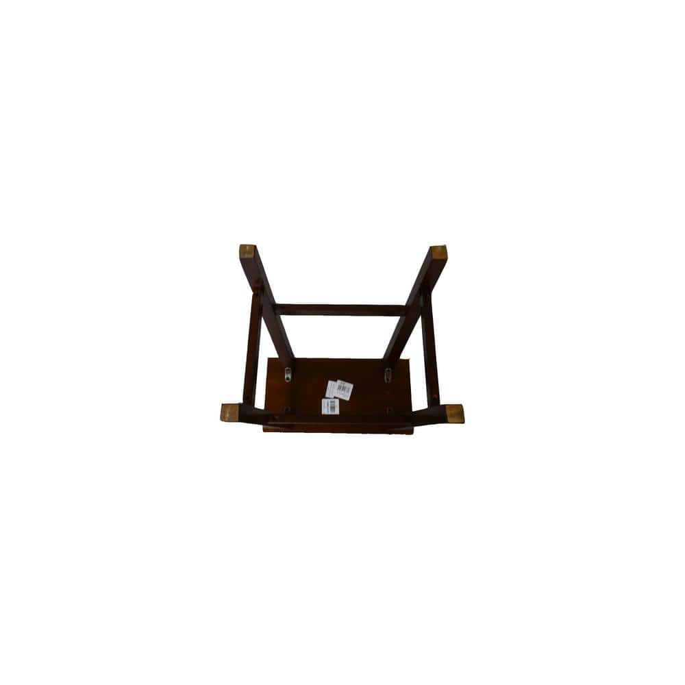 Walnut Saddle Style Backless Wood Counter Stool