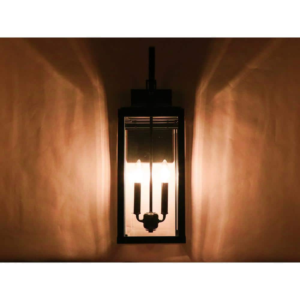 Imperial Black Steel Dimmable Outdoor Wall Lantern