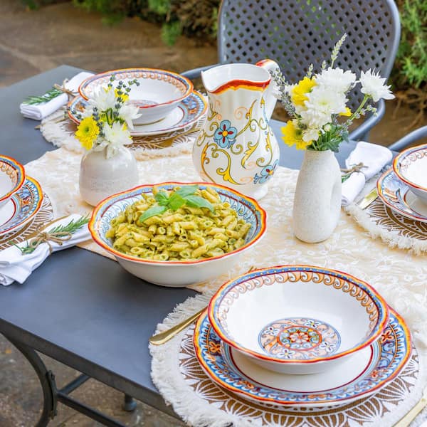 China Dinner Set Reactive Glaze Romantic Lemon Tree Hand Made Large Plates  Microwave Safe Manufacturer and Supplier