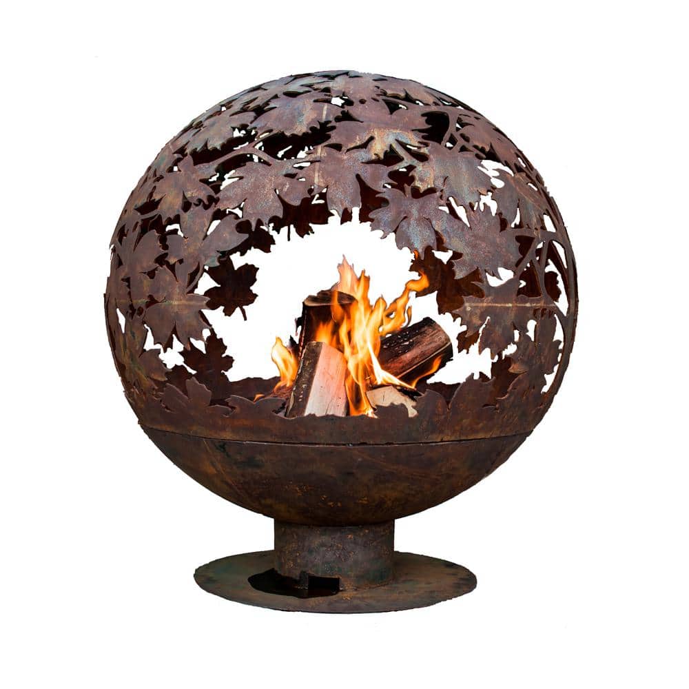 Round Metal Wood Burning Fire Pit, Fire Pit Ball