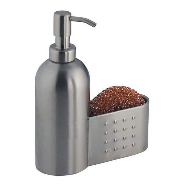 interDesign Brushed Stainless Steel Forma Soap and Scrubby Caddy