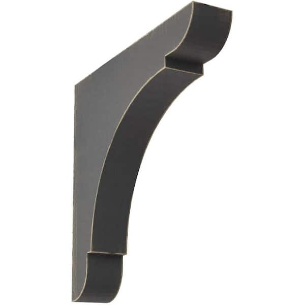 Ekena Millwork 1-3/4 in. x 10 in. x 10 in. Black Large Olympic Wood Vintage Decor Bracket
