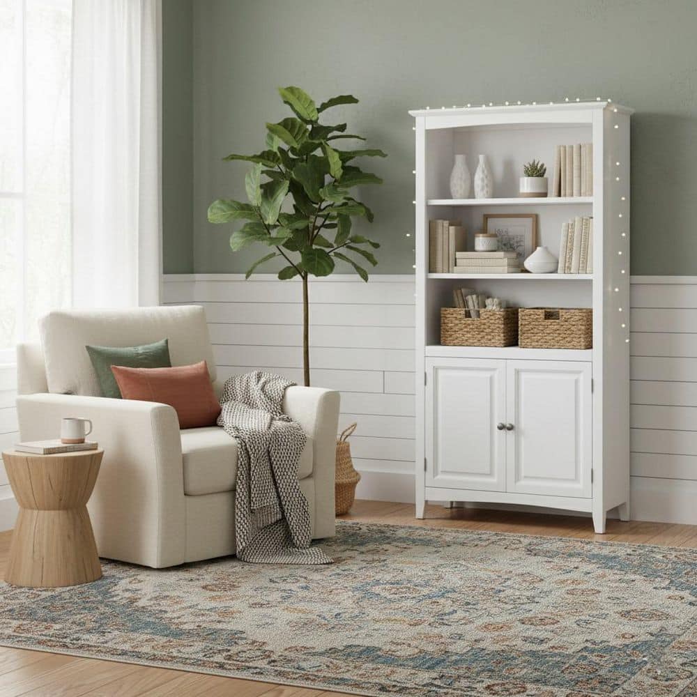 International Concepts Shelly 60 in Tall White Solid Wood 5-Shelf