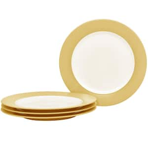 Colorwave Mustard 11 in. (Yellow) Stoneware Rim Dinner Plates, (Set of 4)