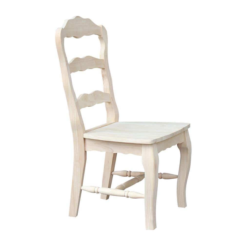Elegant High-Back Ladderback Microfiber Upholstered Side Chair in Wood