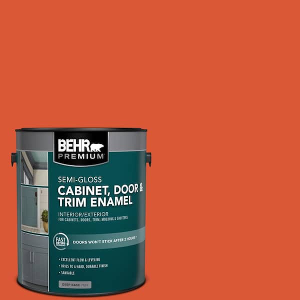 1 gal. #P190-7 Inferno Semi-Gloss Enamel Interior/Exterior Cabinet, Door & Trim Paint