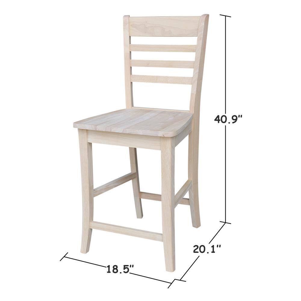 Brown Solid Wood 24" Slatback Stool