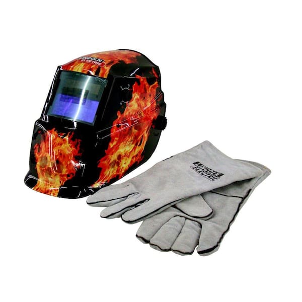 Lincoln Electric Auto-Darkening Welding Helmet with Variable Shade Lens No. 7-13 (1.73 x 3.82 in. Viewing Area), Darkfire Design