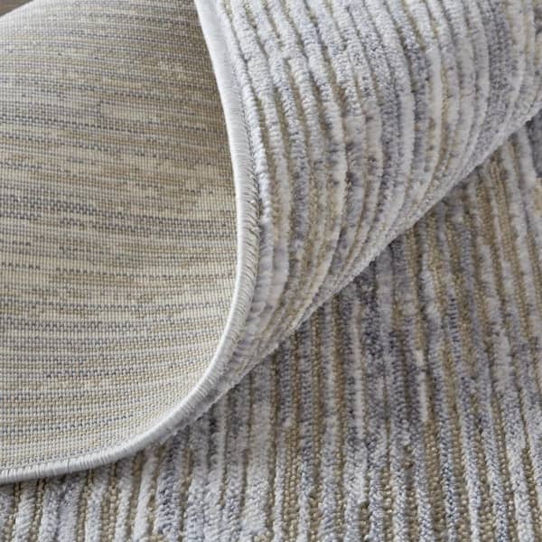 3 ft. x 5 ft. Taupe, Silver Abstract Area Rug