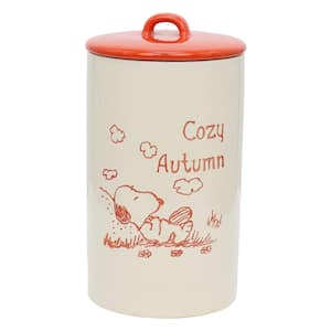 Cozy Autumn Stoneware Canister with Lid