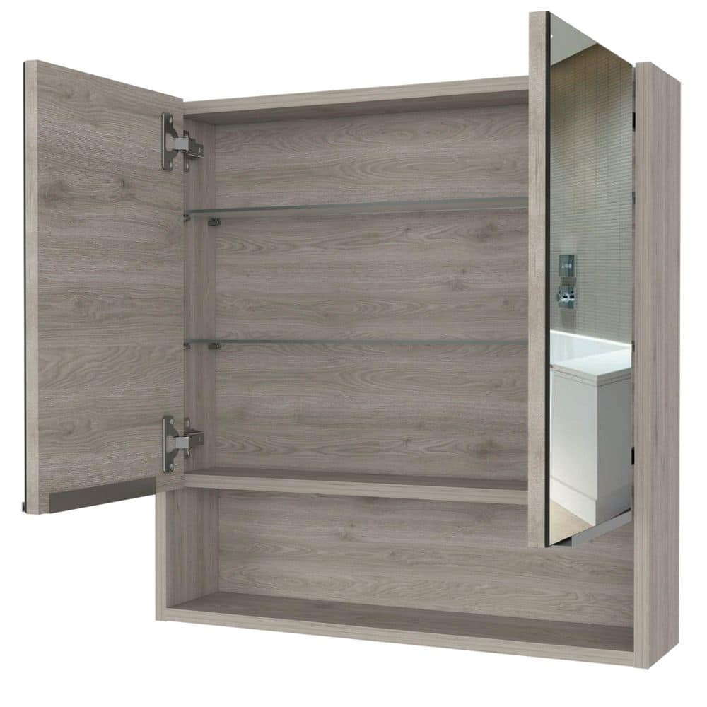 23.6 in. W x 24.6 in. H Rectangular Melamine Medicine Cabinet with Mirror and Open Shelf Durable Construction price history on PriceWatchPro