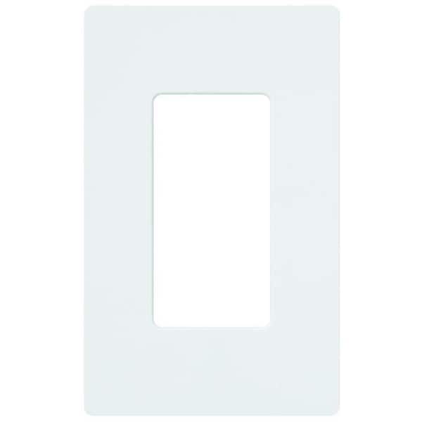 Lutron Claro 1 Gang Wall Plate for Decorator/Rocker Switches, Gloss, White (CW-1-WH) (1-Pack)