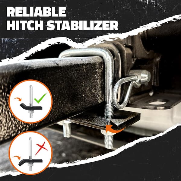 Mockins 1.25 in. - 2 in. Hitch Stabilizer and Tightener with Anti-Rust Coating for Hitch Mounted Cargo Carriers
