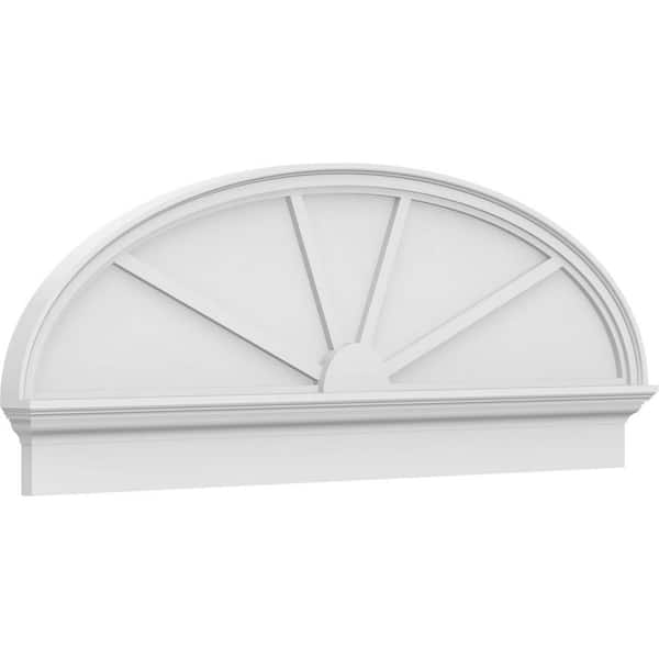 2-3/4 in. x 58 in. x 21-3/8 in. Elliptical 4-Spoke Architectural Grade PVC Combination Pediment Moulding
