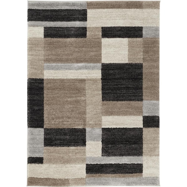 Square Multi-Colored 7 ft. x 9 ft. Geometric Area Rug